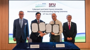 Cyberport and Saint Francis University (SFU) signed a MoU to formally establish a cooperative framework focused on collaborating to nurture innovation talents and improve the innovation ecosystem.